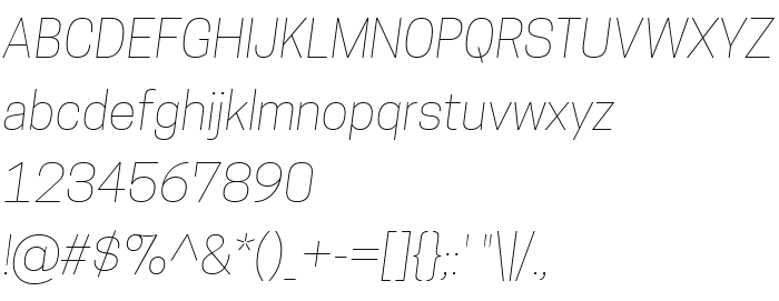 Aperçu de la police CooperHewitt-ThinItalic