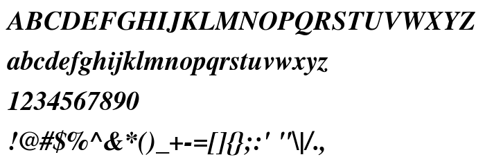 Aperçu de la police TeX Gyre Termes Bold Italic