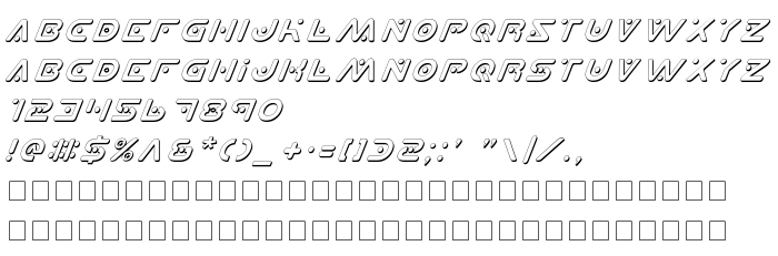 Aperçu de la police Planet X Shadow Italic