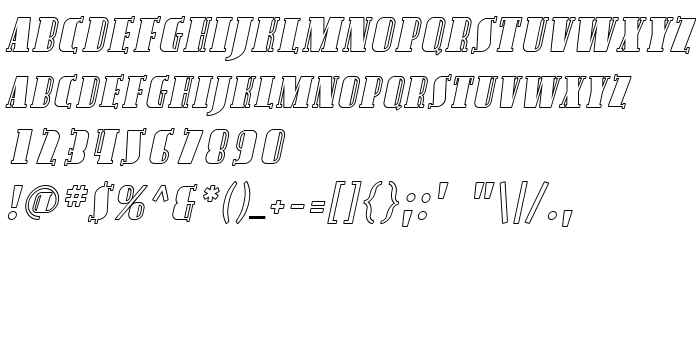 Aperçu de la police Avondale SC Outline Italic