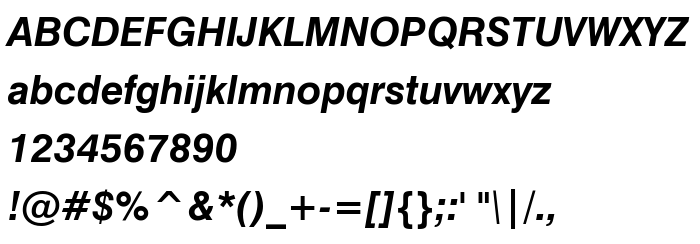 Aperçu de la police Swiss 721 Bold Italic Win95BT
